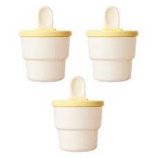 迷你矽膠冰淇淋模具, 3個, 白色