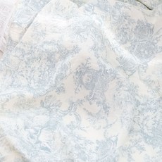 EmonG Toile de Jouy 雙層紗布毯, 藍色