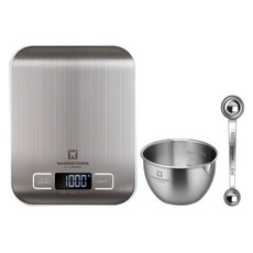 WAGENSTEIGER 計量用品 222磅秤 + 雙面量匙 + 300ml 攪拌碗套組, 單一顏色, 1kg, 單一商品