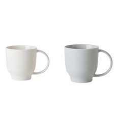 탁가온 고유 데일리 머그 2종 세트, 화이트, 그레이, 1세트