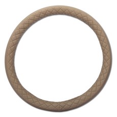 ruzen 素面壓紋皮革車用圓形方向盤套, 橄欖棕