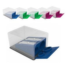 附蓋式便攜型雙孔削鉛筆機, 隨機出貨, 6個