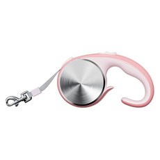 파스텔펫 반려동물 실버 컬러 자동리드줄, 핑크, 1개