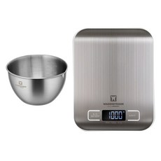 WAGENSTEIGER 計量用品 222 磅秤 + 攪拌盆 960ml 套組, 單一顏色, 1kg, 單一商品
