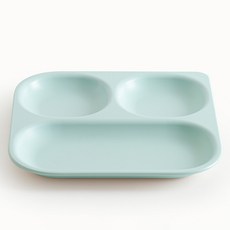 TACKAON 嬰幼兒方形Ecogen 3格餐盤, 1個, 薄荷綠