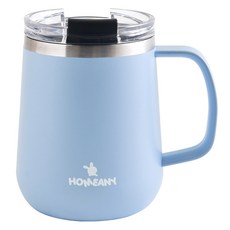 HOMEANY 馬卡龍不鏽鋼馬克杯 330ml, 天空藍, 1個