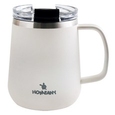 HOMEANY 馬卡龍不鏽鋼馬克杯 330ml, 象牙白, 1個