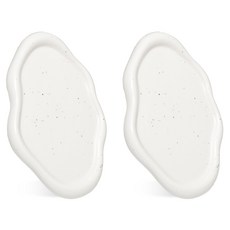 DAEHAN 窄長型道具托盤 室內裝飾攝影擺件 陶瓷 2件組, 窄長白色