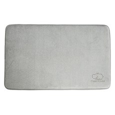 Clean Mate 記憶棉超細纖維方形地墊 60 x 40 cm, 1個, 灰色