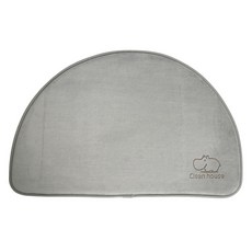 Clean Mate 記憶泡棉超細纖維地墊 半月形 60 x 40 cm, 1個, 灰色