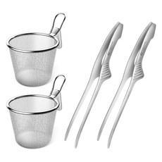 WAGENSTEIGER 全不鏽鋼涮涮鍋個人濾杓 2入 + 標準夾 2入組, 1套