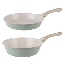 이노치 오슬로 인덕션 세라믹 마린 후라이팬 세트 2개, 그린, 후라이팬 28cm + 웍팬 28cm, 1세트