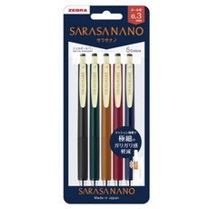 ZEBRA 斑馬牌 SARASA NANO 5色組 0.3mm, V, 1套