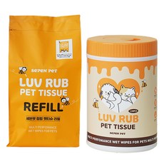 SE7EN PET 寵物Love Love濕紙巾正裝130抽 + 補充包130抽組合, 1套