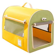 DING DONG PET 寵物太空球多用途透氣網眼外出包, 1個, 黃色