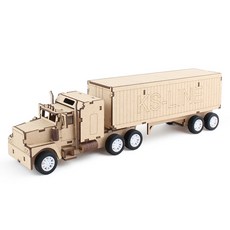 YoungModeler 英工房 迴力車 美式拖車 DIY 木製模型 組裝套組 YM783, 混合顏色, 1個