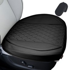 大韓 汽車用前座皮革座椅套 + 安全帶固定夾組, 黑色(椅套), 1套