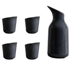 TACKAON 酒瓶 + 酒杯4入組 深灰色, 酒瓶 + 酒杯 4p, 1套