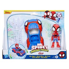 Hasbro 孩之寶 Marvel 漫威 SPIDEY AND HIS AMAZING FRIENDS 蜘蛛俠與神奇老友記 蜘蛛俠蛛網爬行器套裝 蜘蛛俠動作玩偶連載具及配件, 1組