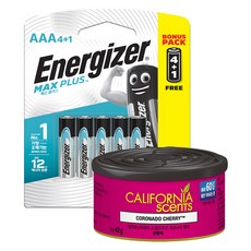 Energizer 勁量 MaxPlus AAA 乾電池 4 + 1 + California Scents Coronado Cherry 芳香劑套組, 1套, 1套