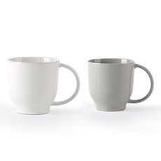 탁가온 고유 오리진 머그컵 2종 세트 360ml, White + LightGrey, 1세트