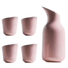 TACKAON 酒瓶 + 酒杯 4入組 粉紅色, 酒瓶 + 酒杯 4入, 1套