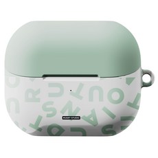 누아트 갤럭시 버즈3프로 그린컬렉션 디자인 하드케이스, 버즈3, 타이포, 1개