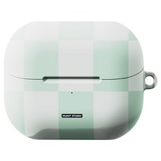 누아트 갤럭시 버즈3프로 그린컬렉션 디자인 하드케이스, 버즈3, 체커보드, 1개