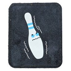 球瓶角色 顫抖球瓶 保齡球皮革擦球巾, 1個, 黑色