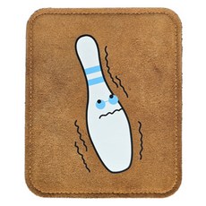 球瓶角色 顫抖球瓶 保齡球皮革擦球巾, 1個, 棕色