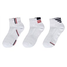 COZY LABEL 男士精緻三線腳底加厚運動襪3雙組, 混色