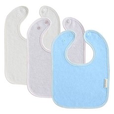 BUNNIE BLOSSOM 毛巾布大圓圍兜組, 乳白色+粉紅色+天藍色, 3條, 1組