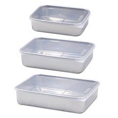PUKO 不鏽鋼托盤密封容器3件組, 密封容器 小 + 中 + 大, 1套