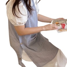 HANSGALLERY 夏季泡泡紗圍裙 均碼, 黑色, 1個