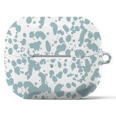 누아트 갤럭시 버즈3 버즈3프로 마블 잉크 디자인 하드케이스, 소프트블루