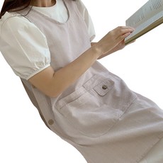 HANSGALLERY 夏季泡泡紗圍裙 均碼, 淺褐色, 1個