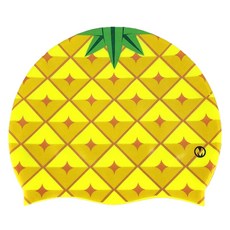 Moa Sports 鳳梨雙面矽膠泳帽, 1個, 黃色