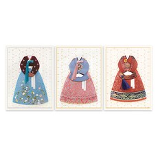 From&To 刺繡韓服卡片3件組 FT3002-123, 混合色