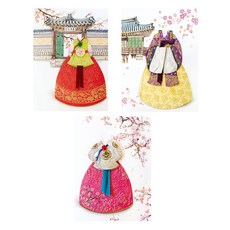 From&To 五色韓服傳統卡片3件組 FT225-123, 混合顏色