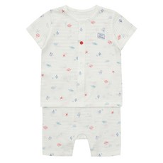 타티네쇼콜라 유아용 통기성 반팔 패턴 내의 상하의 세트 면