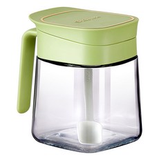 UH홈데코 원터치 사각 스푼 양념통 그린, 300ml, 1개