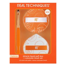 REAL TECHNIQUES 奇蹟液體粉撲 + 遮瑕刷具組, 單一顏色, 1套