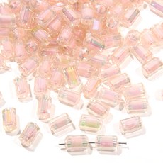 Allode 彩色冰柱糖漿感圓珠 DIY串珠 12 x 7 mm 50入, 4個, C03 粉紅色