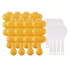 Living Studio迷你簡易3層飯糰模具+飯匙組, 8組, 柳橙(湯圓模)