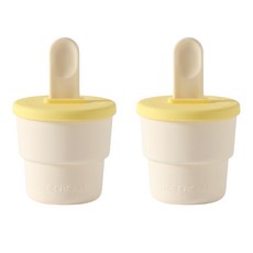 迷你矽膠冰淇淋模具, 2個, 白色