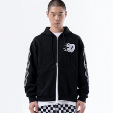 Duckdive 男女通用 Old School 火焰圖案兩穿式棉質連帽拉鍊外套