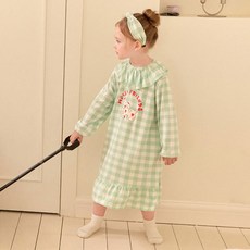 mollimelli friends 女童用 New 愛心貴賓狗蜜桃絨睡衣連身裙