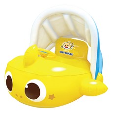 pinkfong 碰碰狐 小鯊魚遮陽傘坐墊學步車, 黃色, 1個