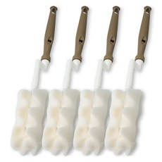 babybear 韓國製造 浮雕旋轉式奶瓶刷, 棕色, 4個