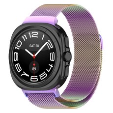 SPACE SHIELD Galaxy Watch Ultra 相容金屬錶帶, 彩虹